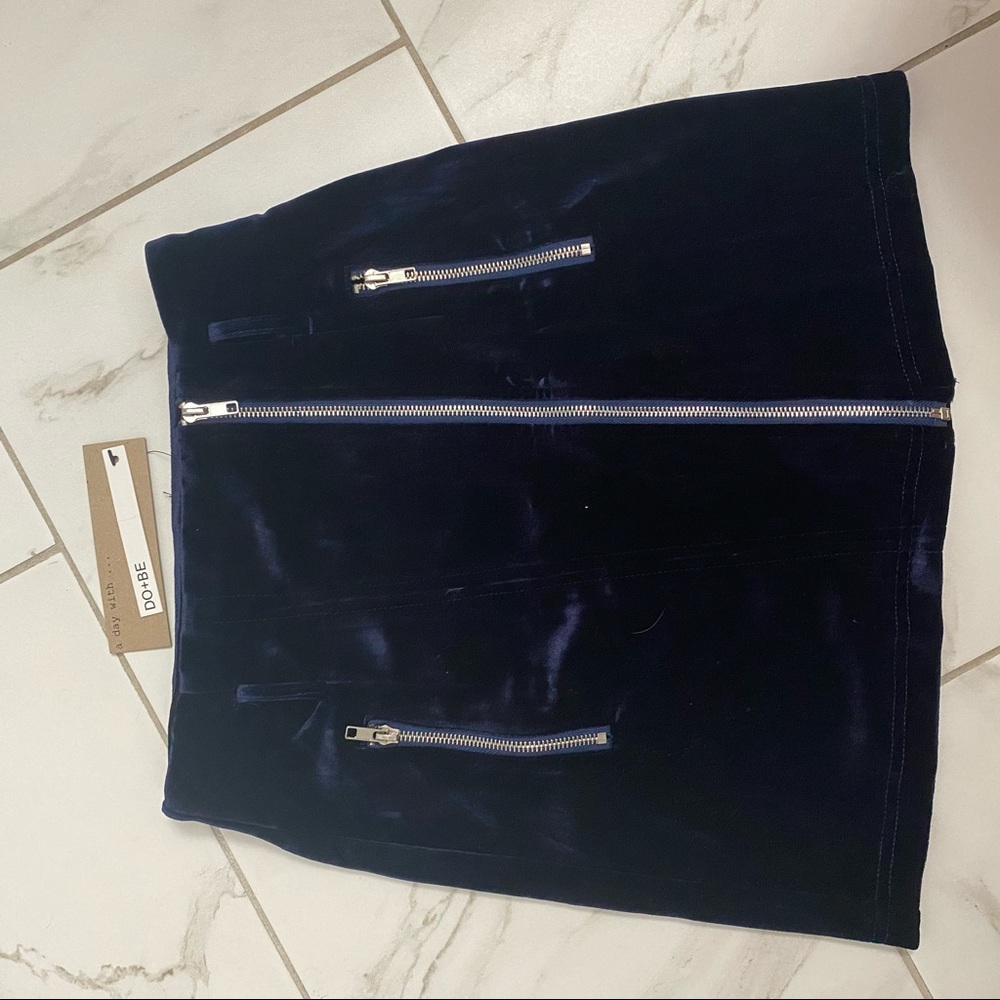 Velvet Navy Skirt